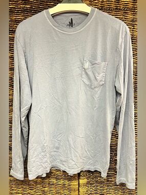 johnnie-O, Men's Long-Sleeve Pocket Shirt - Blue, Medium